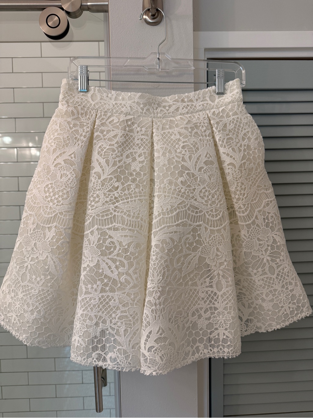 Maje White Floral Lace Circle Skirt